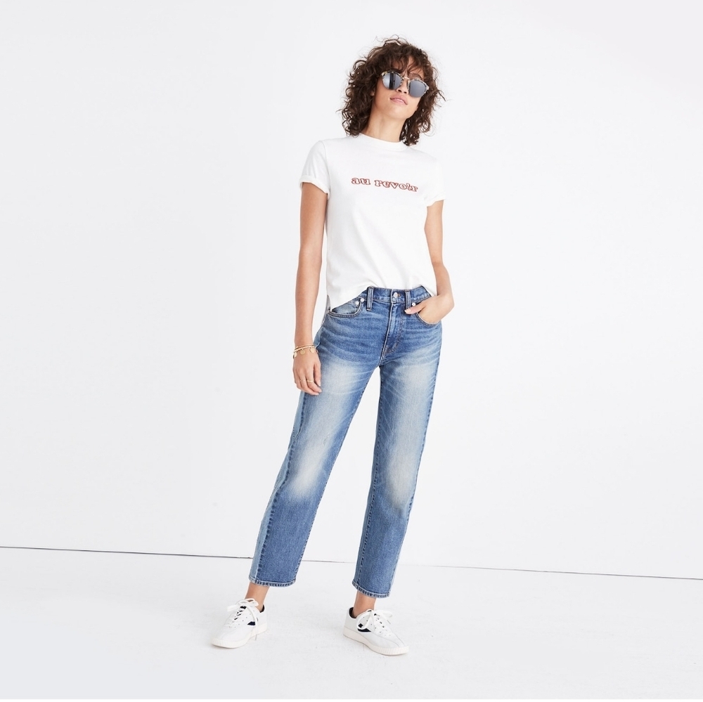 Madewell Cruiser Straight Crop Jeans  Pieced Edition Size 26 - Picture 3 of 11